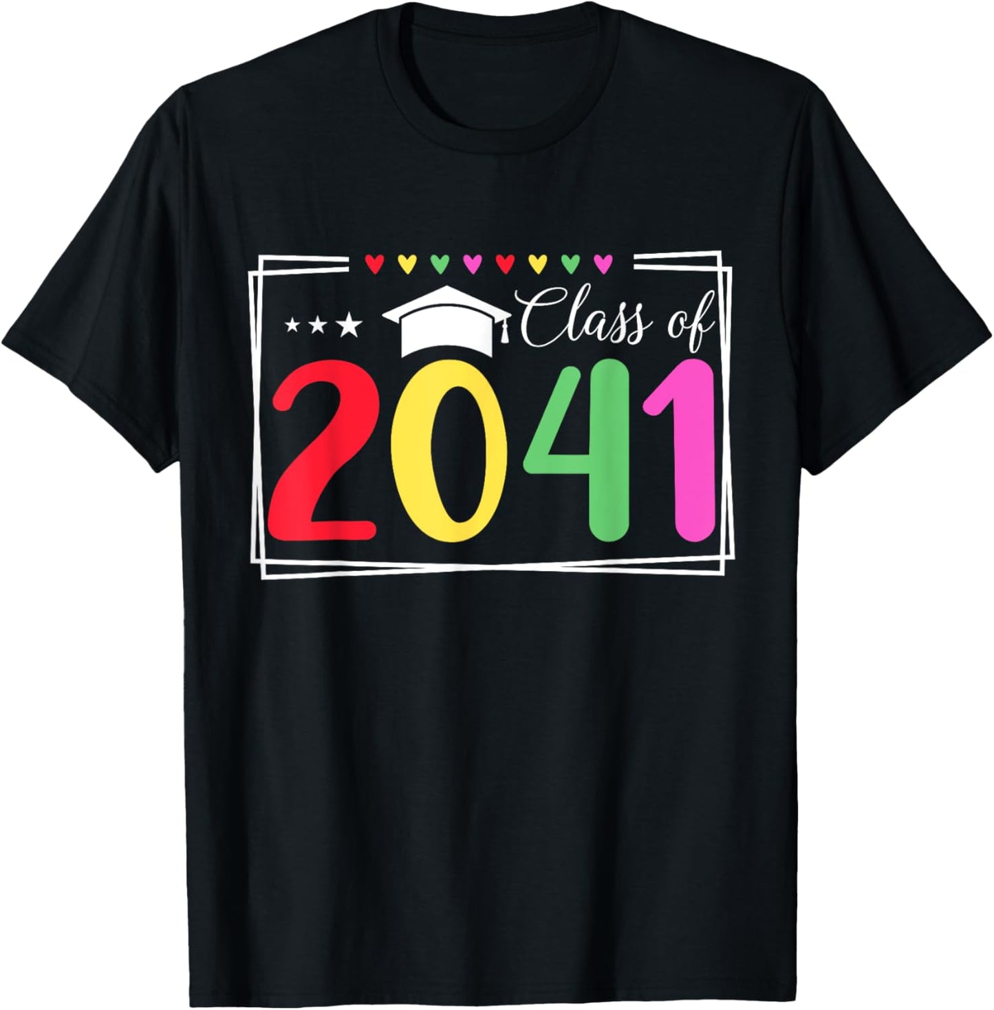 Class Of 2041 Senior Class 2041 Idea Grow With Me Graduation T-Shirt - T-Shirt | Black