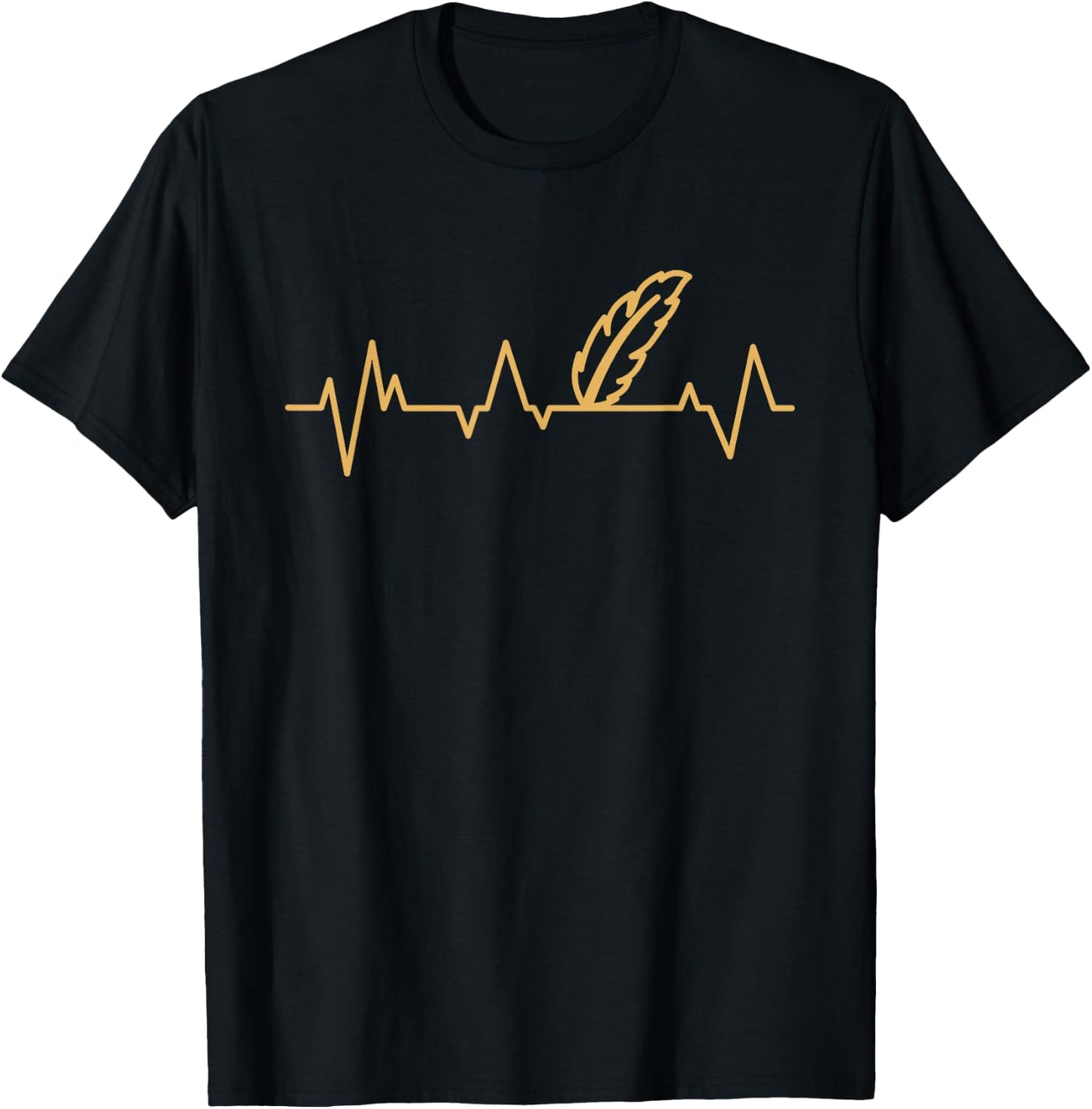 Feather vintage Heartbeat Love Indigenous Peoples Day Gift T-Shirt - T-Shirt | Black