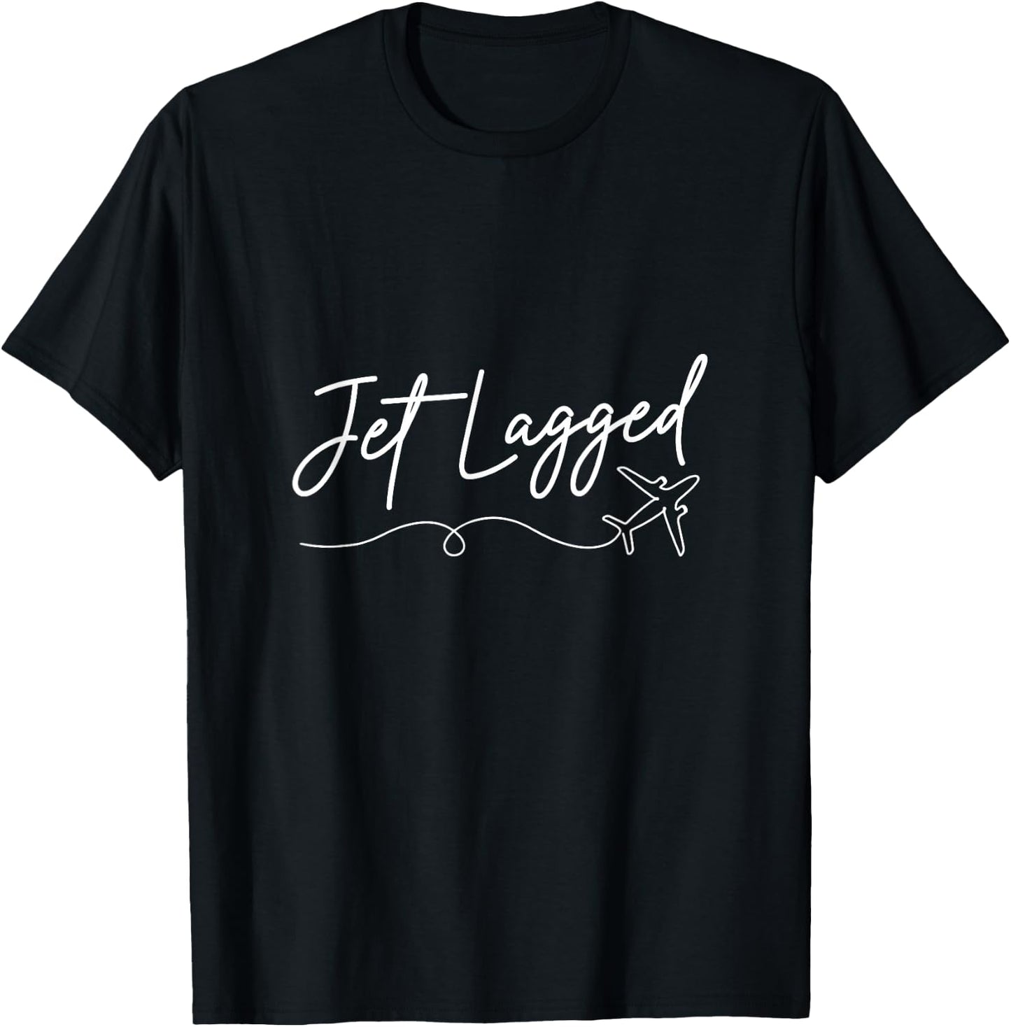 Flight Attendant Jet Lagged Stewardess Aviation Graphic T-Shirt - T-Shirt | Black