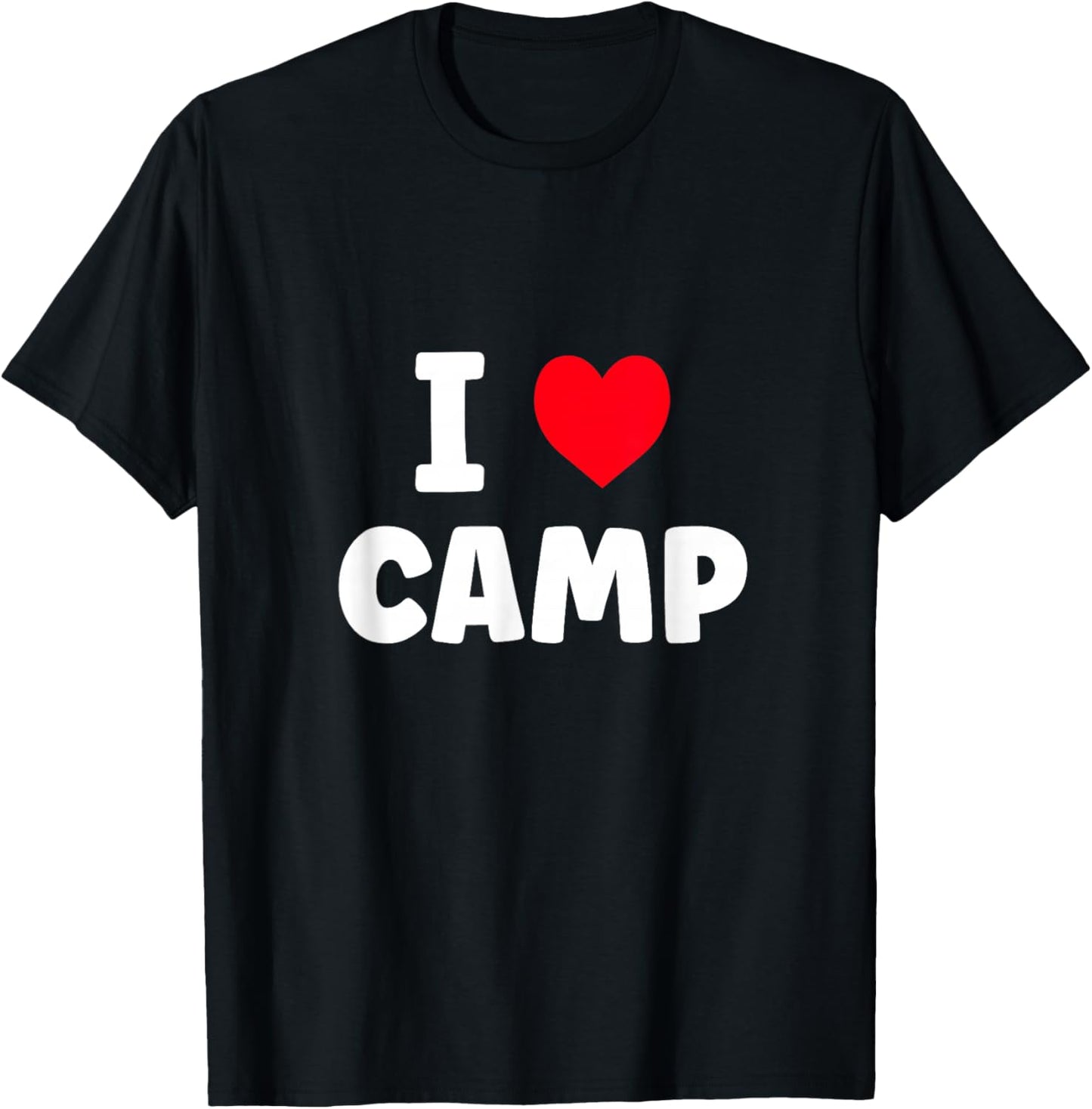 I Love Camp Summer Camp Glamping T-Shirt - T-Shirt | Black