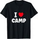 I Love Camp Summer Camp Glamping T-Shirt - T-Shirt | Black