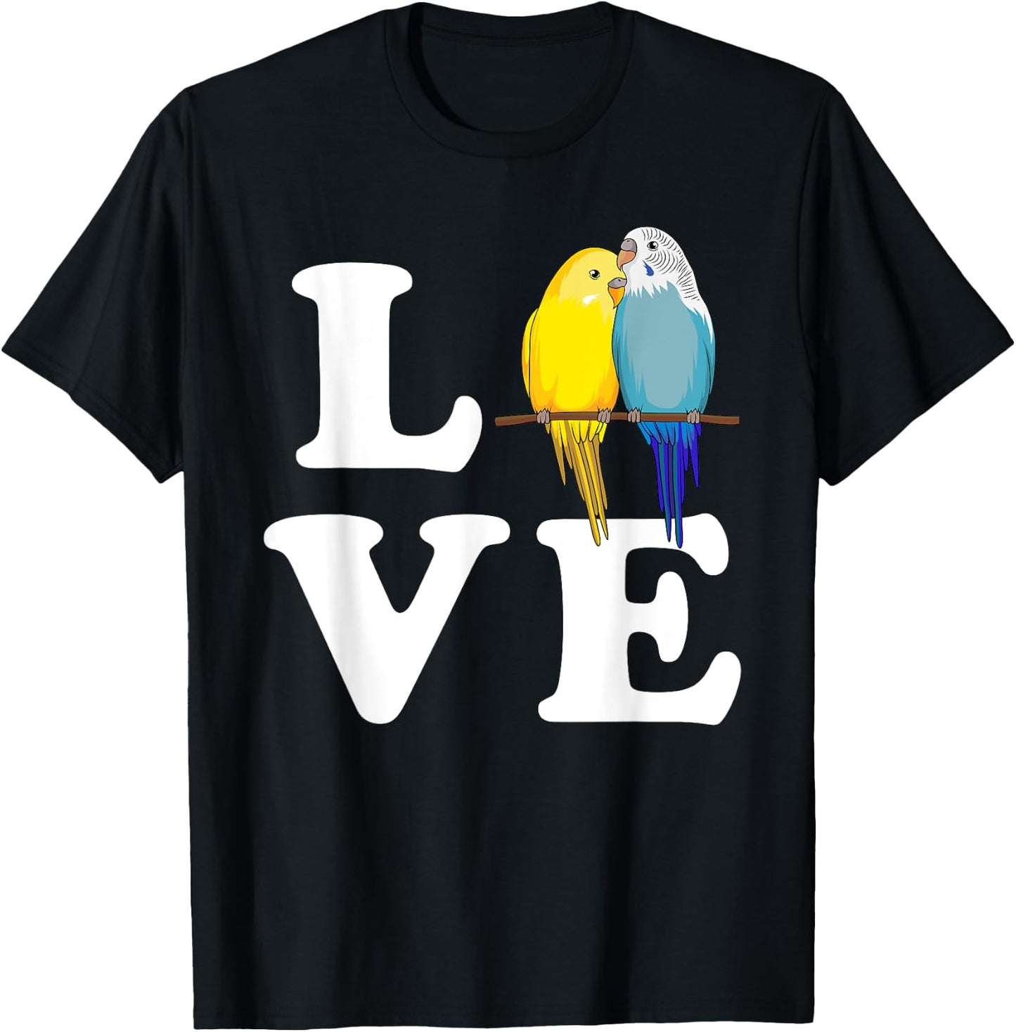 Budgie Love Parakeet Budgerigar Girl T-Shirt - T-Shirt | Black