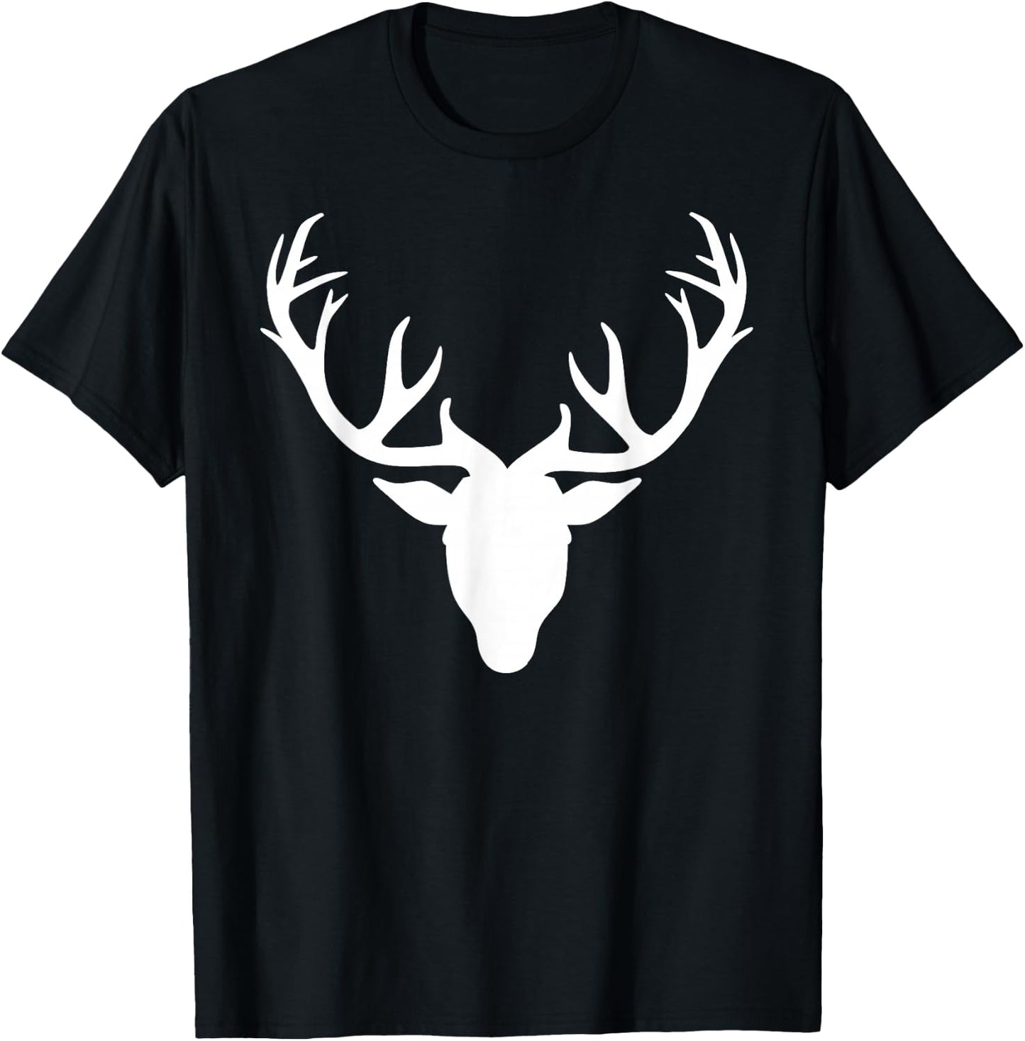 Deer Head Antlers T-Shirt - T-Shirt | Black