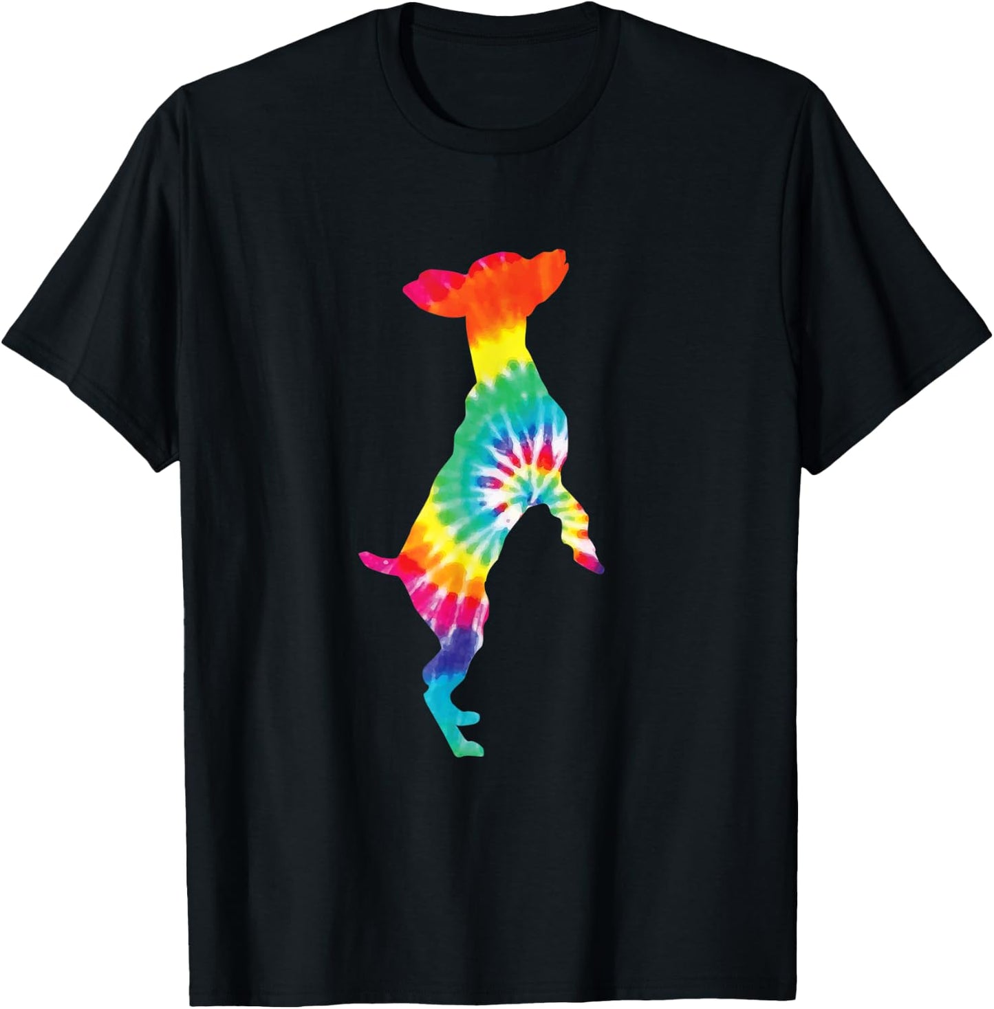 Tie Dye Dog Shirt Hippie Animal Retro Puppy Gift T-Shirt - T-Shirt | Black