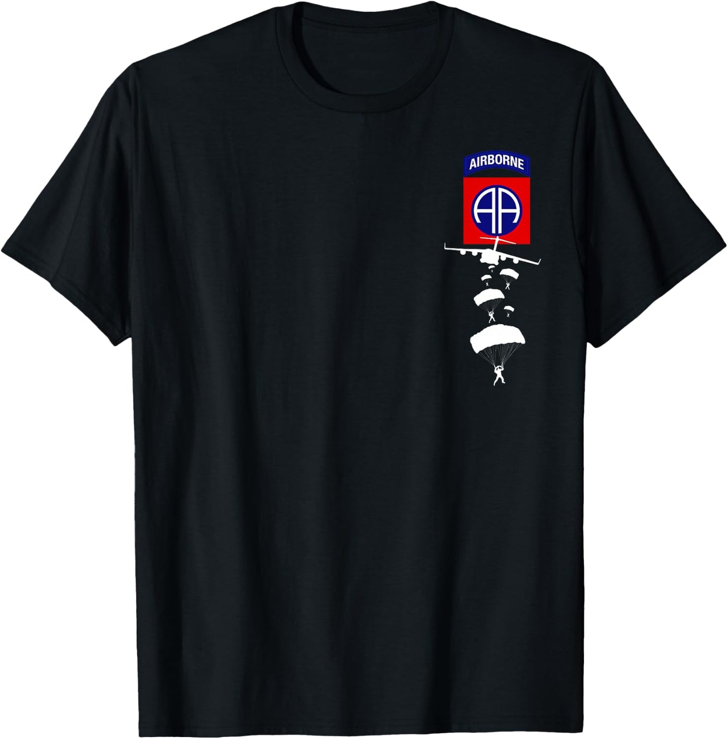 Proud US Army 82nd AIRBORNE Shirt - Veteran Day Gifts T-Shirt - T-Shirt | Black