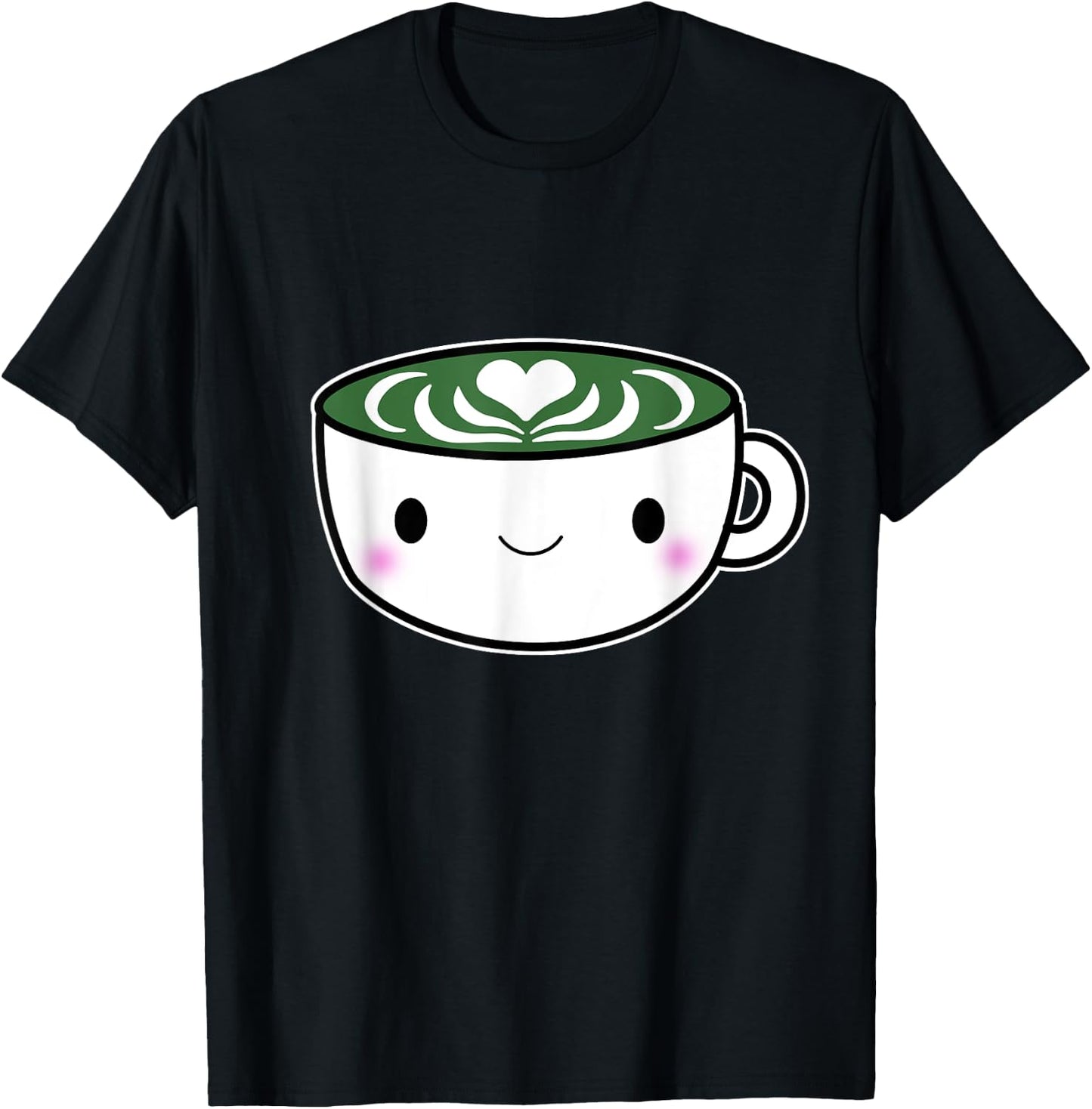 Matcha Shirts Green Tea Latte Kawaii Cute T-Shirt - T-Shirt | Black