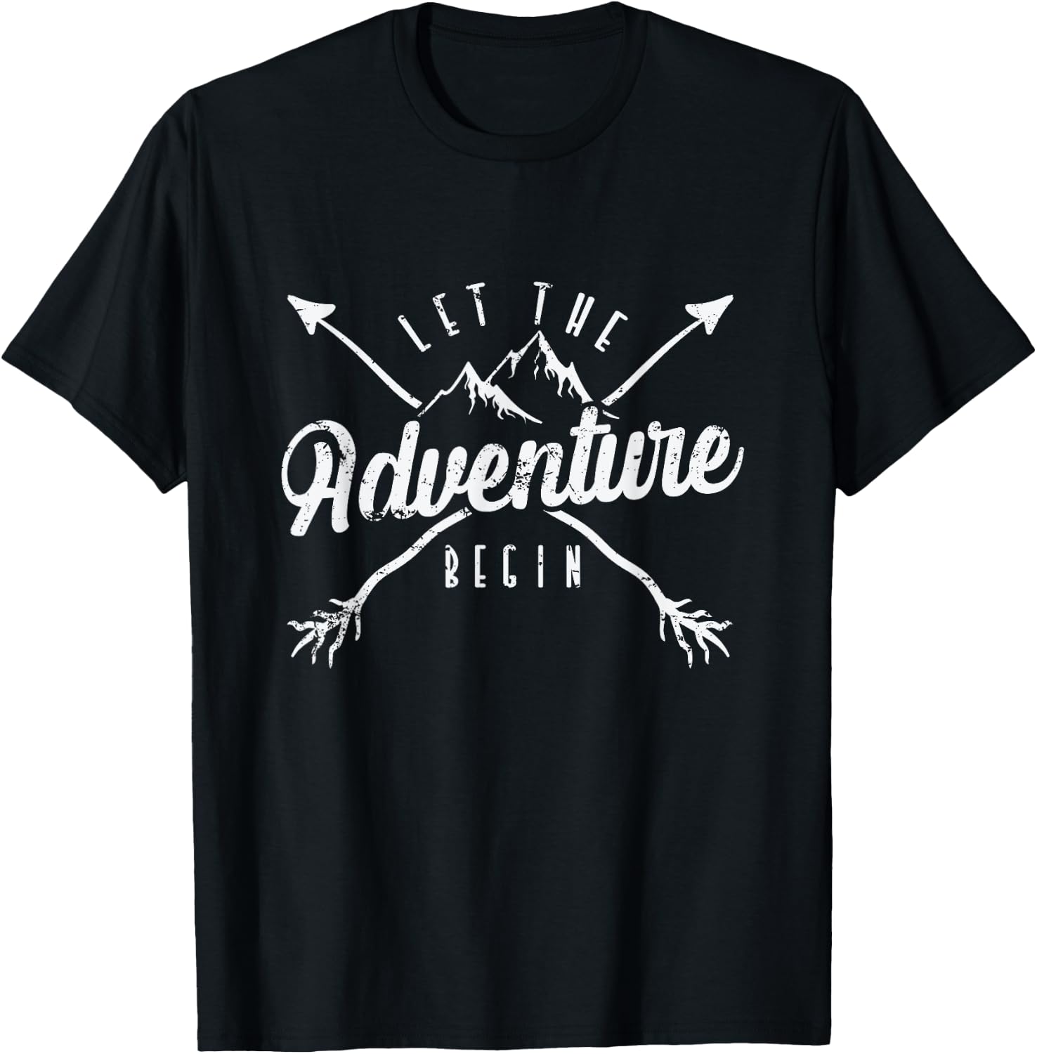 Camping "Let The Adventure Begin" T-Shirt - T-Shirt | Black