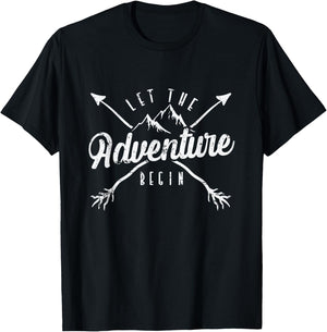 Camping "Let The Adventure Begin" T-Shirt - T-Shirt | Black