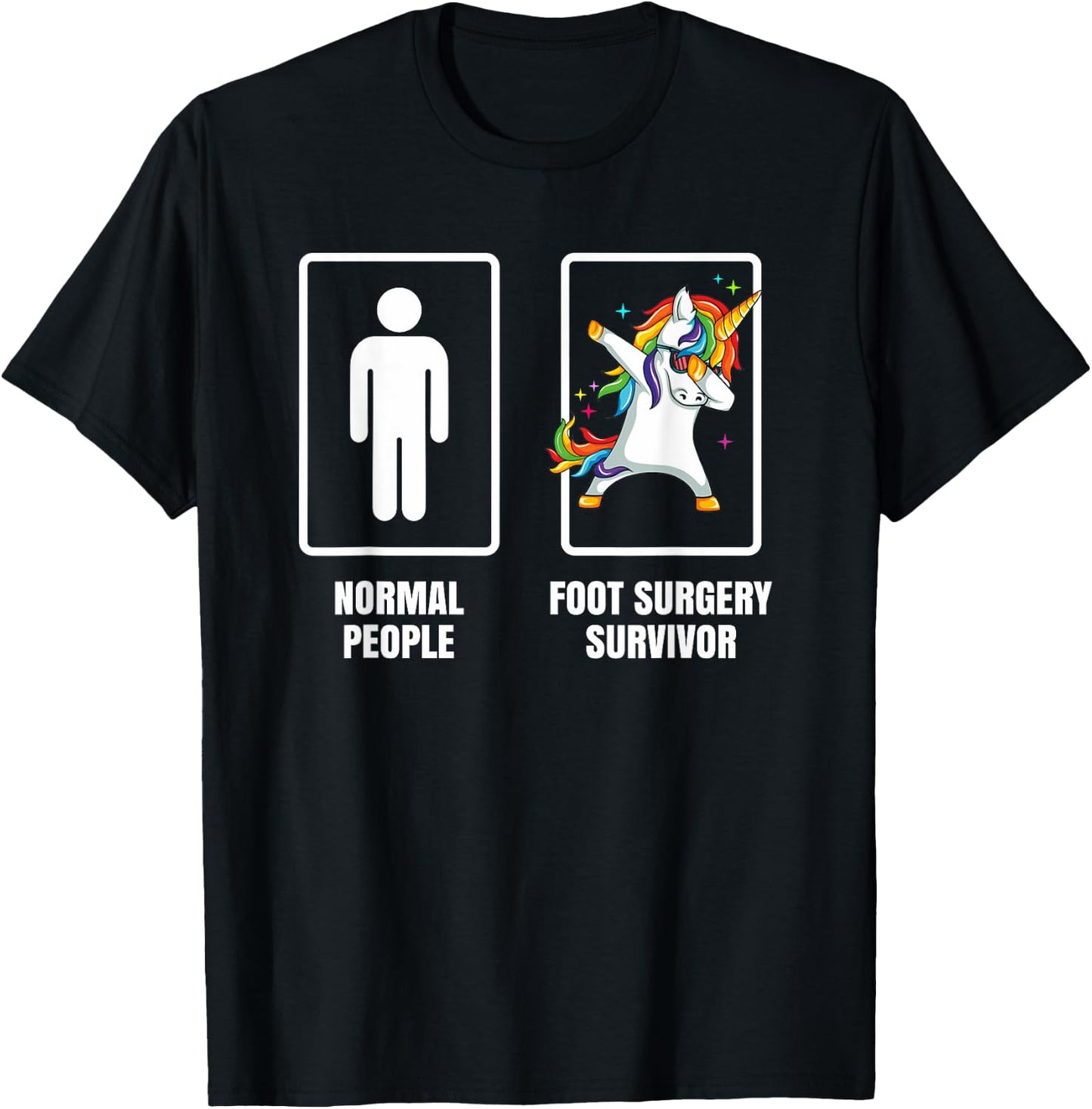 Dabbing Unicorn Foot Surgery Survivor Recovery Get Well Gift T-Shirt - T-Shirt | Black