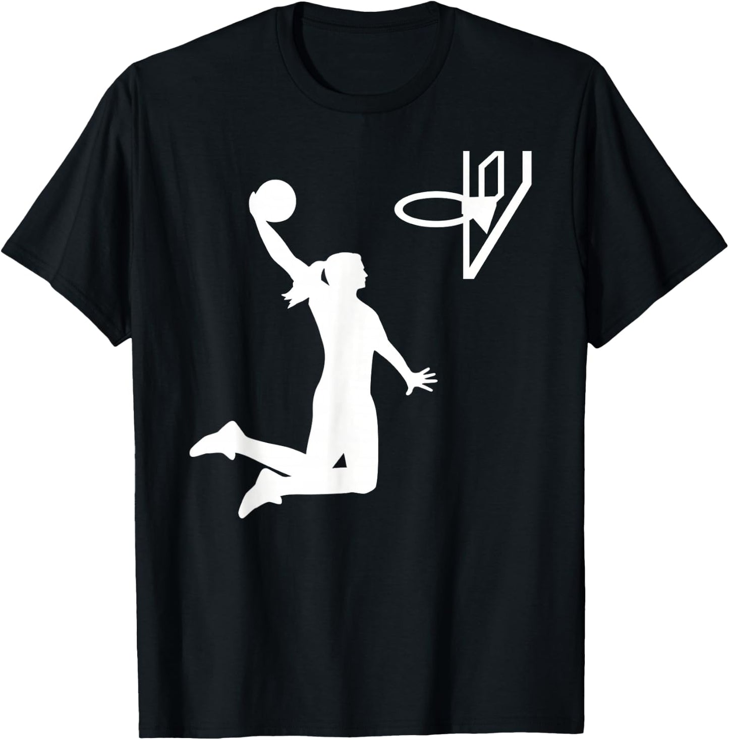 Basketball Girl Woman T-Shirt - T-Shirt | Black
