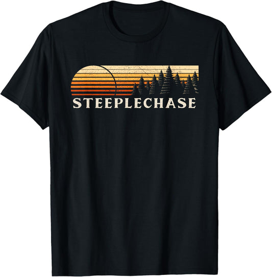 Steeplechase, AZ Vintage Evergreen Sunset Eighties Retro T-Shirt - T-Shirt | Black
