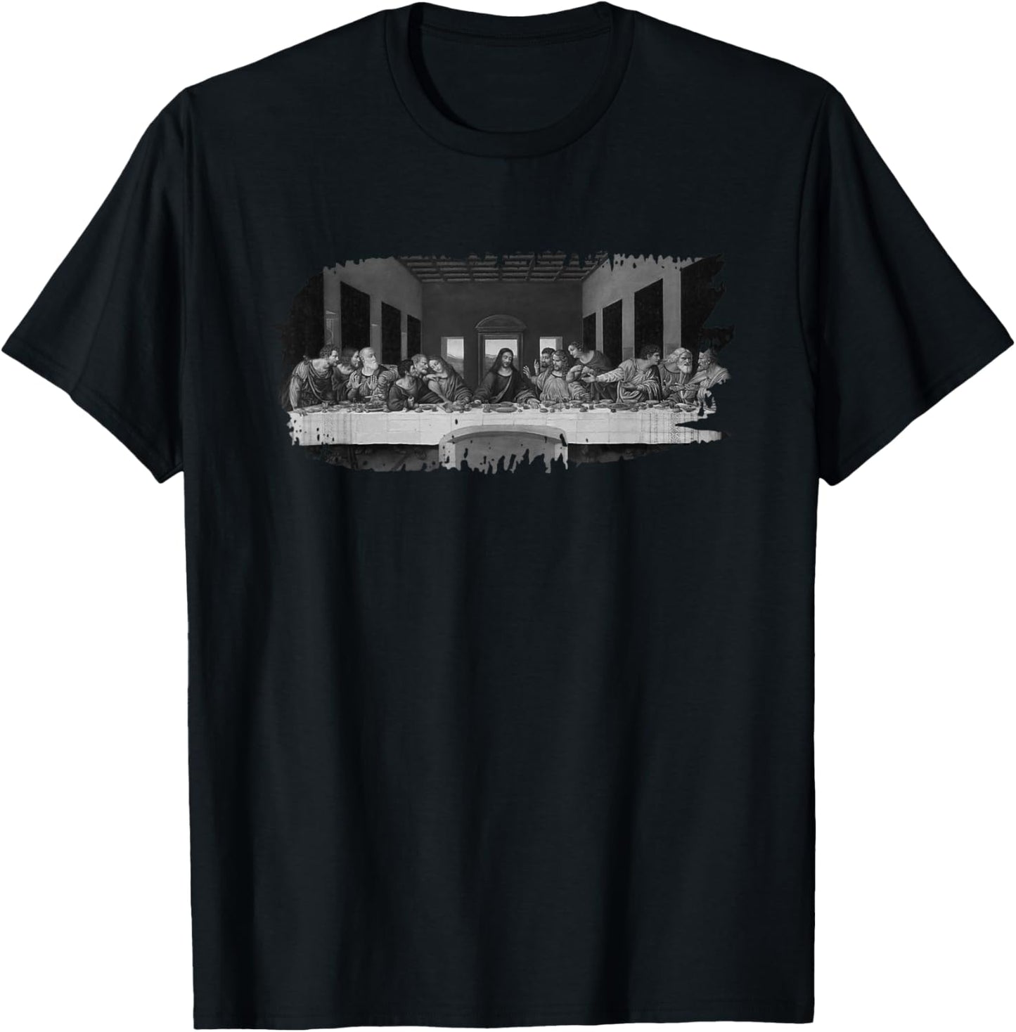 Last Supper Grunge by Leonardo daVinci T-Shirt - T-Shirt | Black