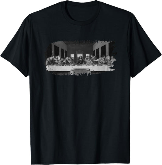 Last Supper Grunge by Leonardo daVinci T-Shirt - T-Shirt | Black