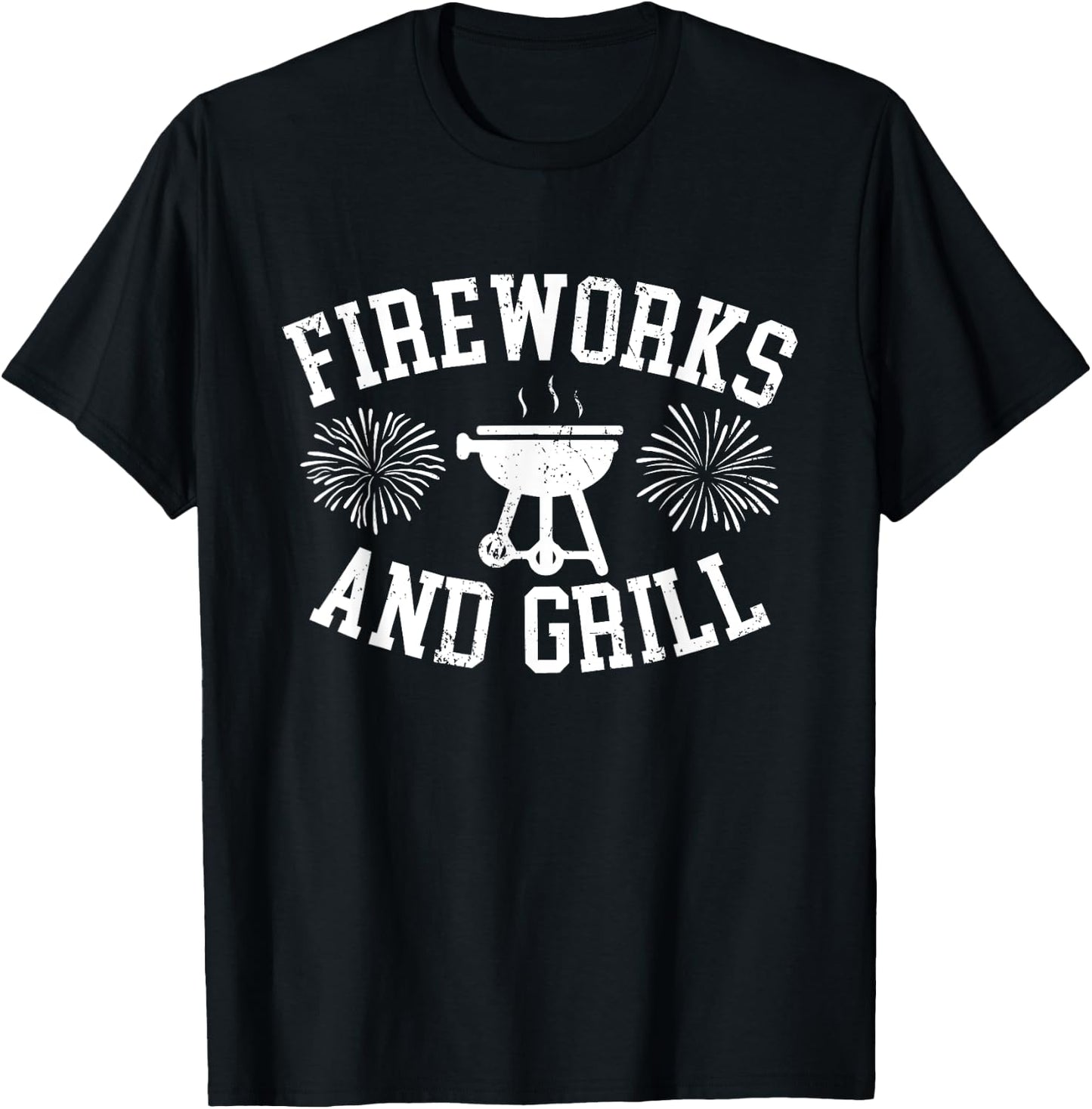 Fireworks and Grill 4th of July T-Shirt - T-Shirt | Black