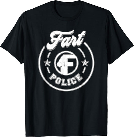 Police Fart Funny T-Shirt - T-Shirt | Black