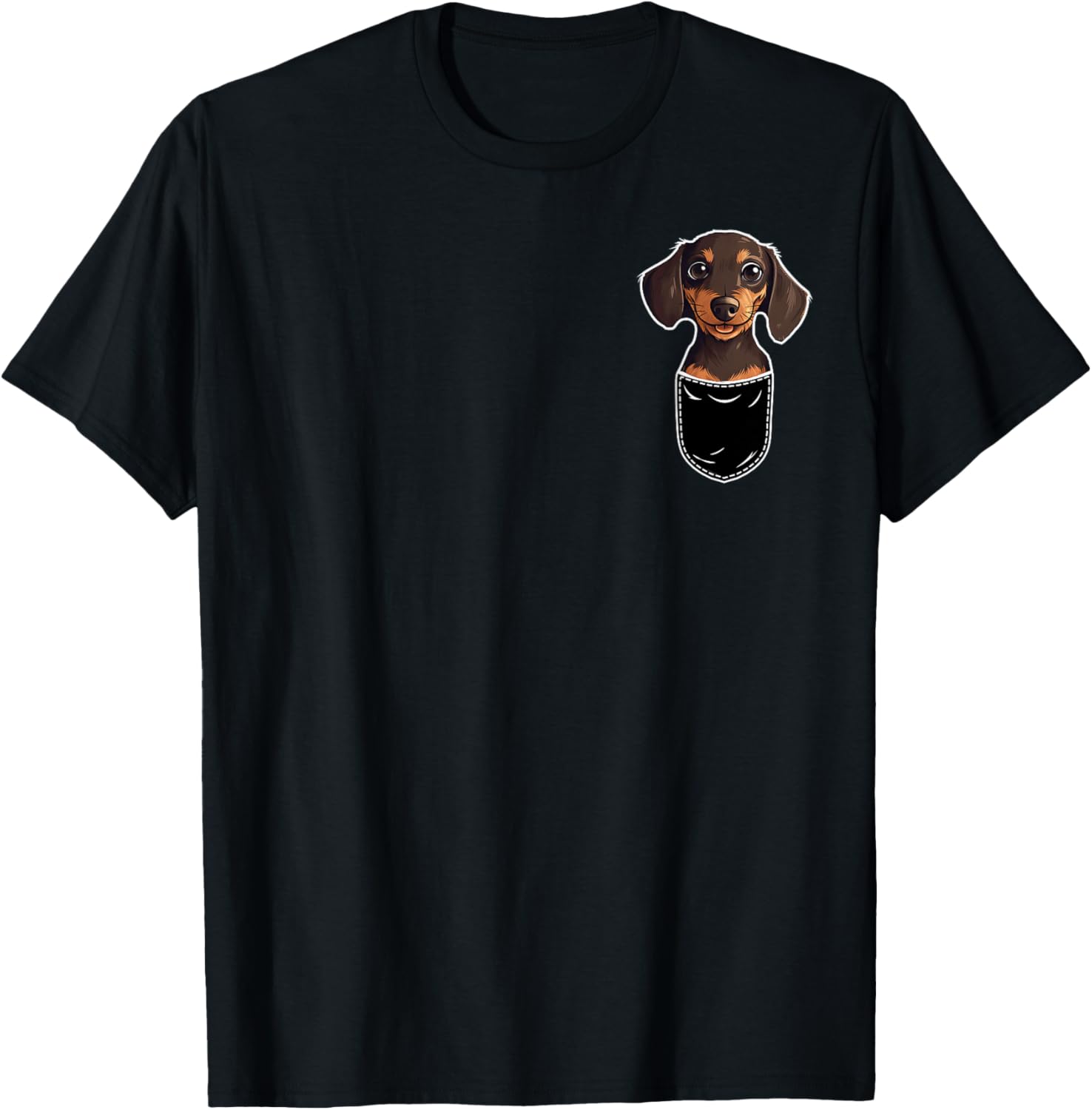 Dachshund Pocket Dog Puppy Gifts Women T-Shirt - T-Shirt | Black