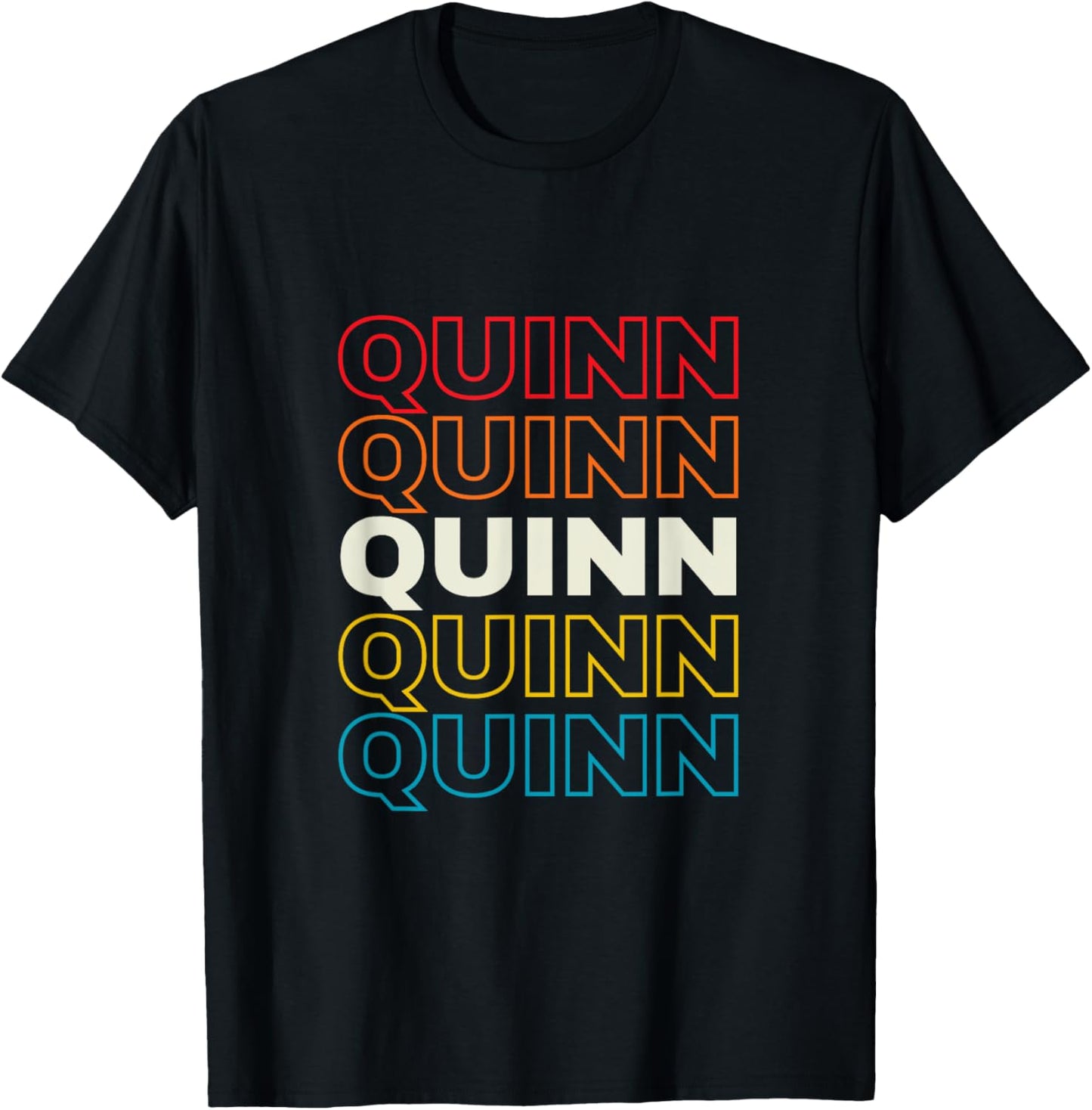 I Love Quinn Personalized Retro Sunset First Name T-Shirt - T-Shirt | Black