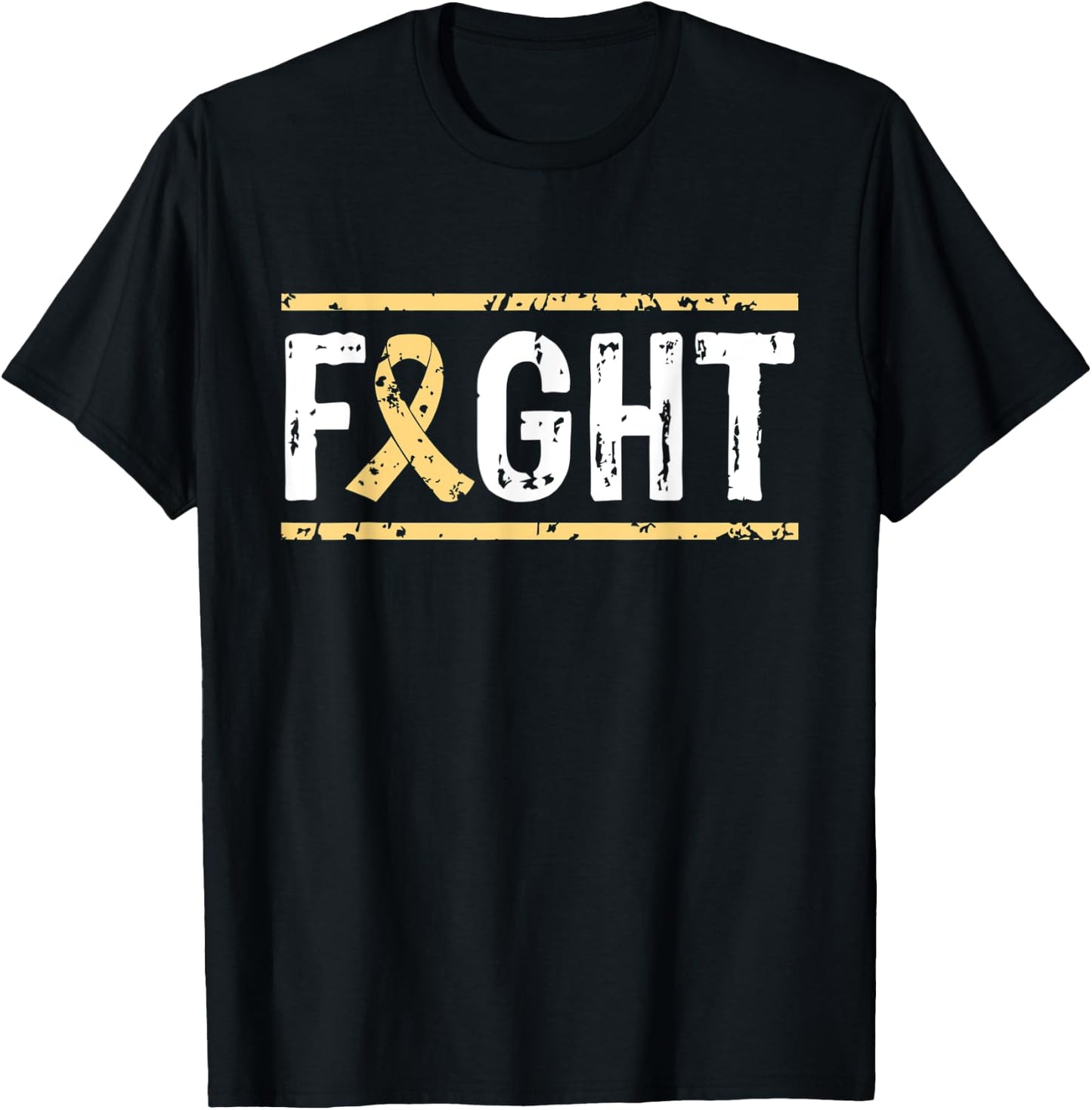 Urethral Cancer Awareness Fight Cancer Ribbon T-Shirt - T-Shirt | Black
