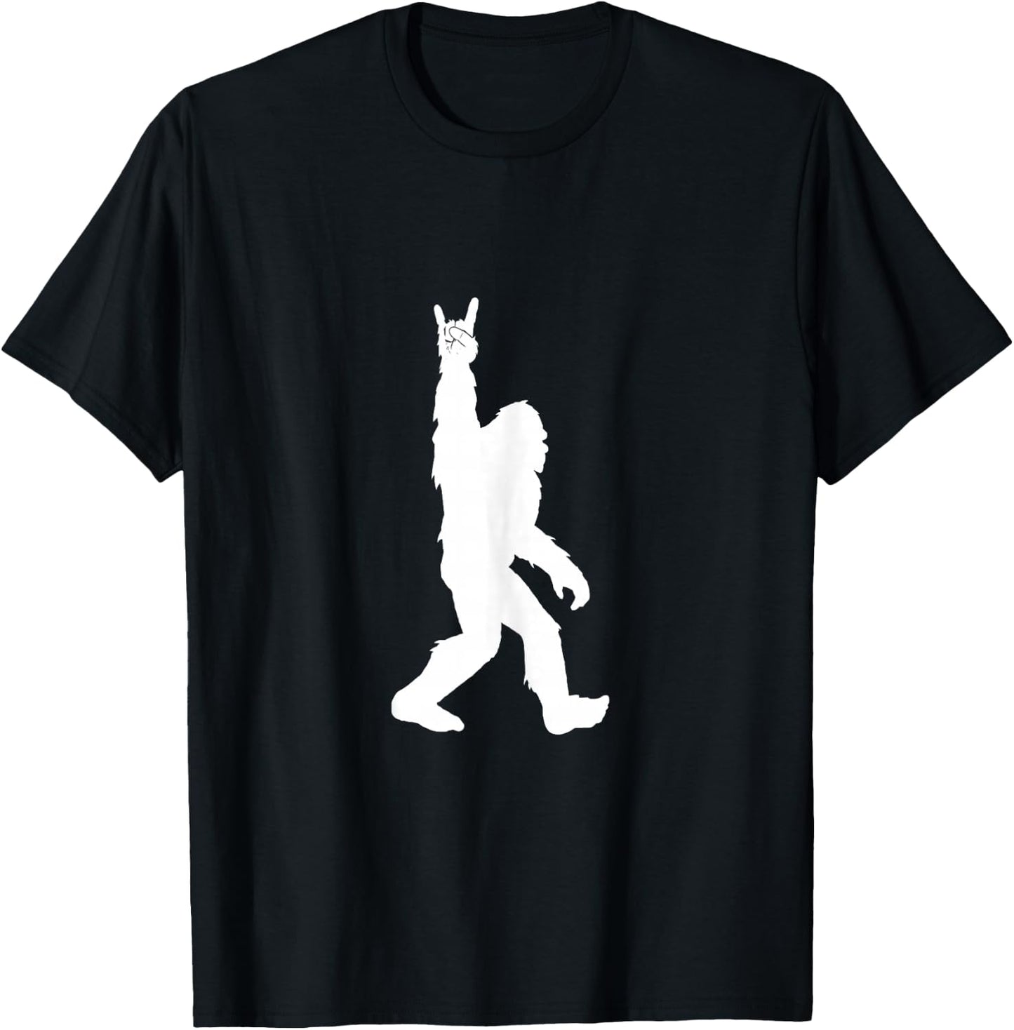Funny Bigfoot Rock and Roll for Sasquatch Believers T-Shirt - T-Shirt | Black