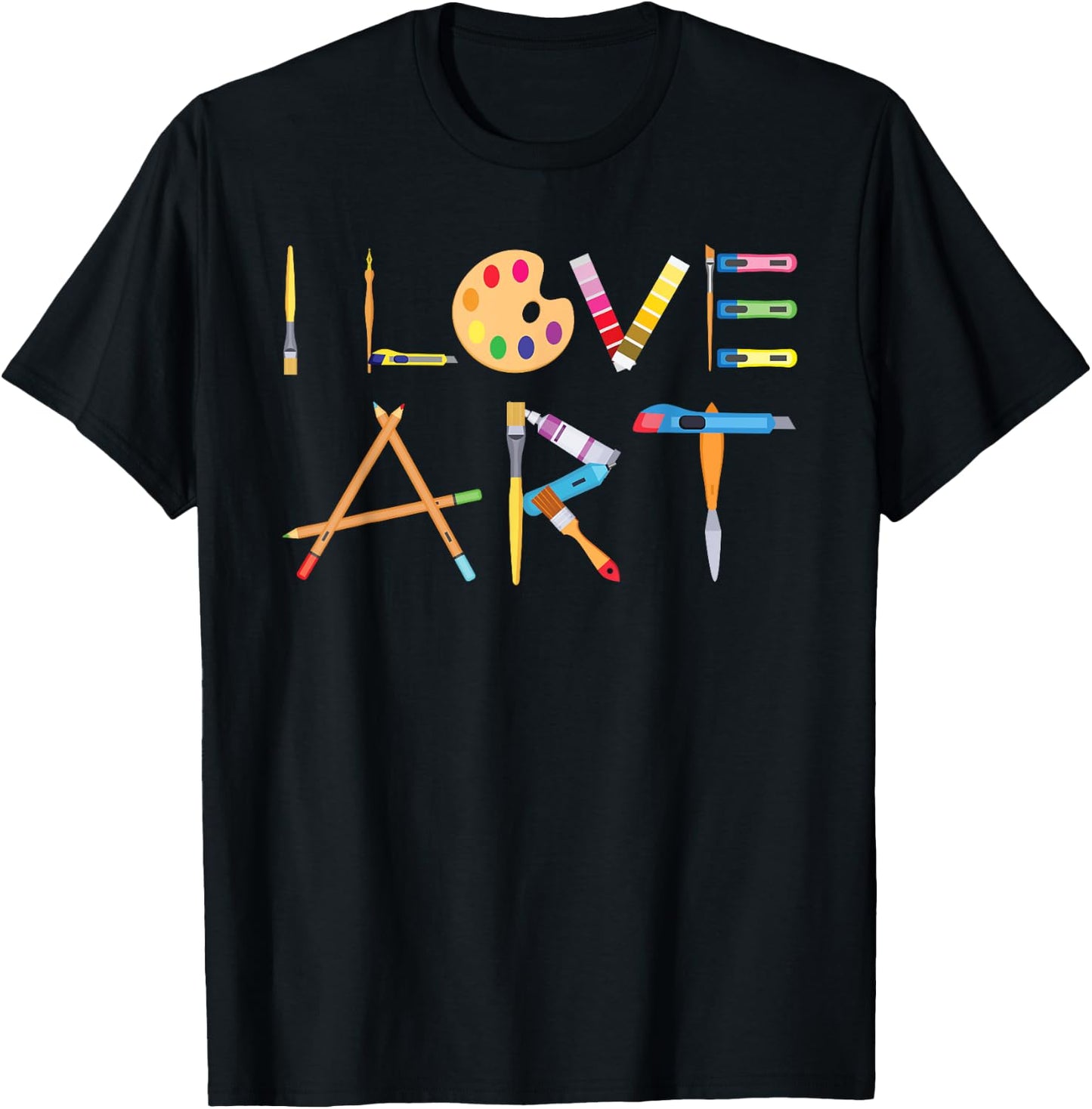 I Love Art Painting Artists Painter Gift T-Shirt - T-Shirt | Black