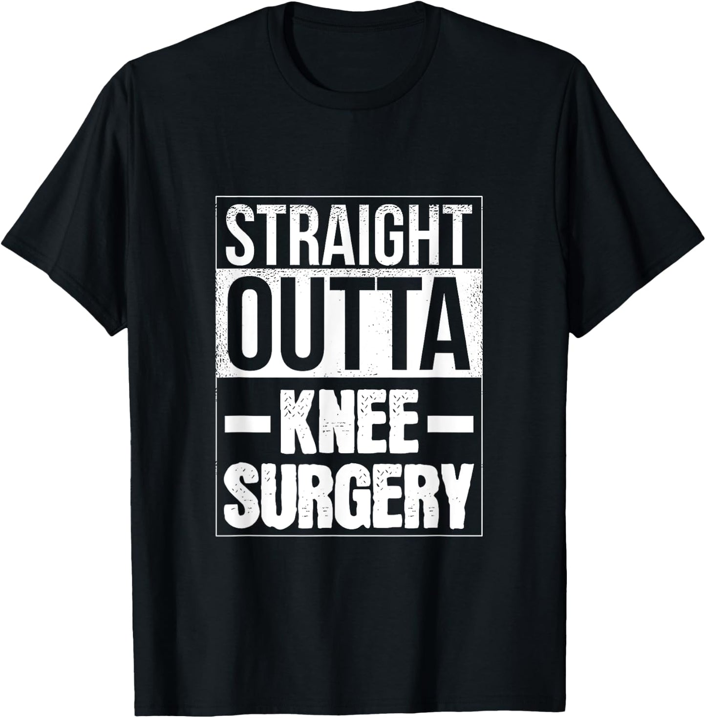 Straight Outta Knee Surgery Retro Get Well Funny T-Shirt - T-Shirt | Black