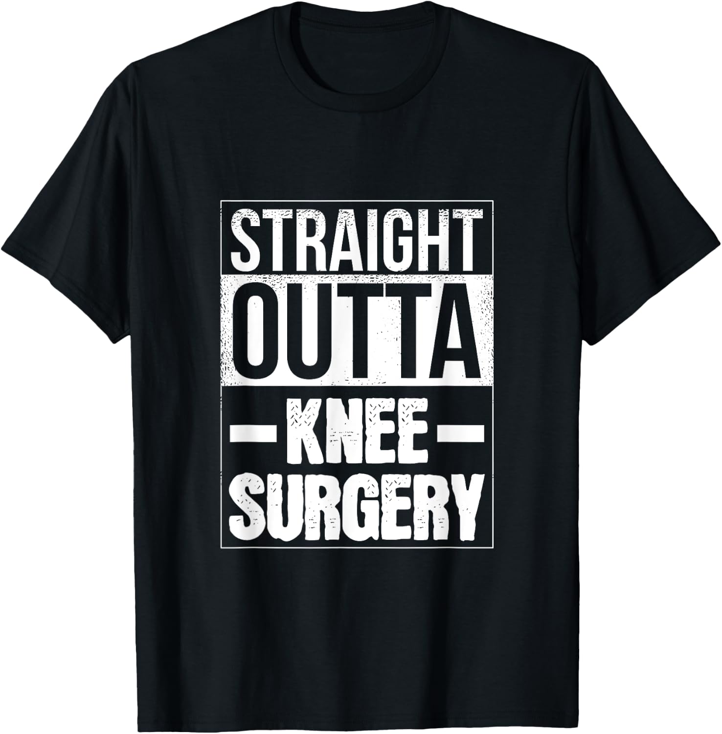 Straight Outta Knee Surgery Retro Get Well Funny T-Shirt - T-Shirt | Black