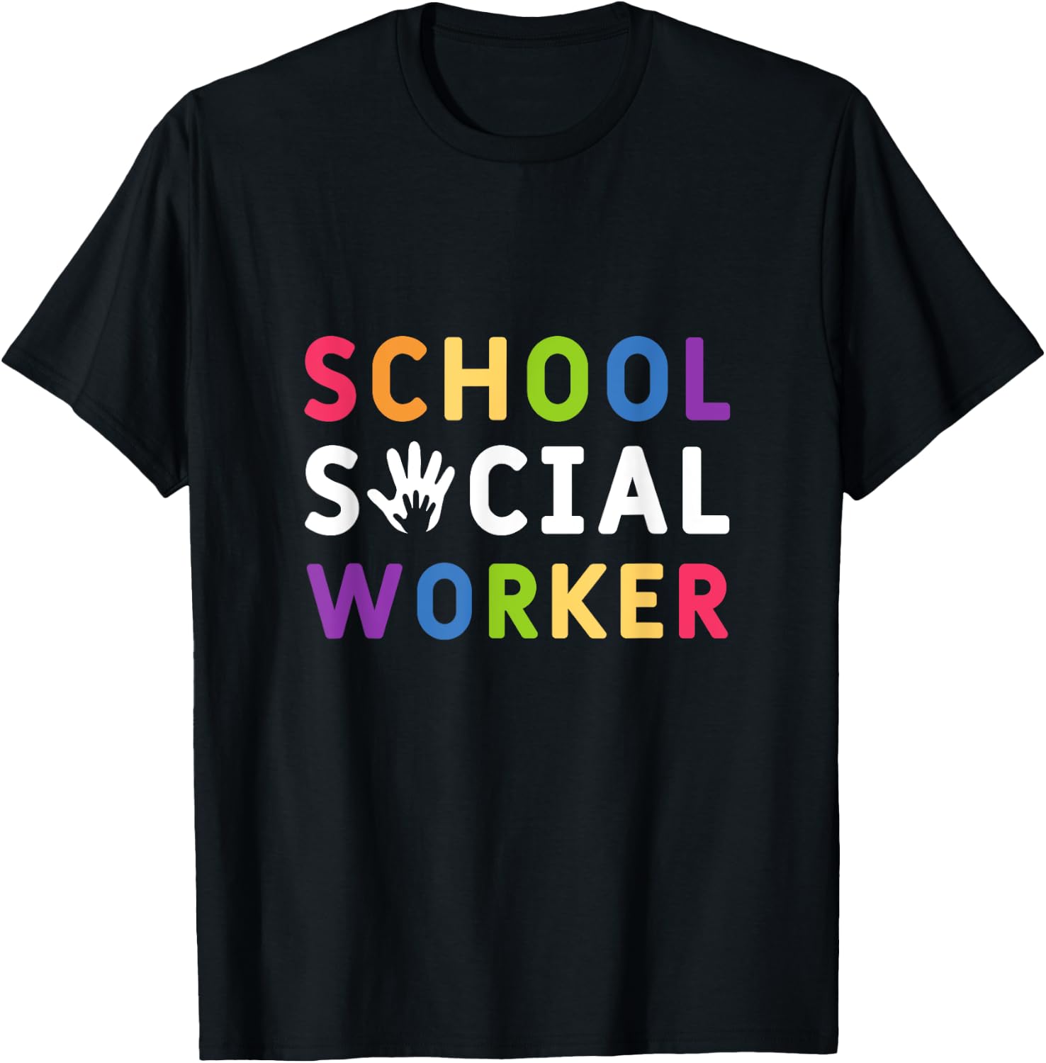 Social Work Rainbow Women School Social Worker T-Shirt - T-Shirt | Black