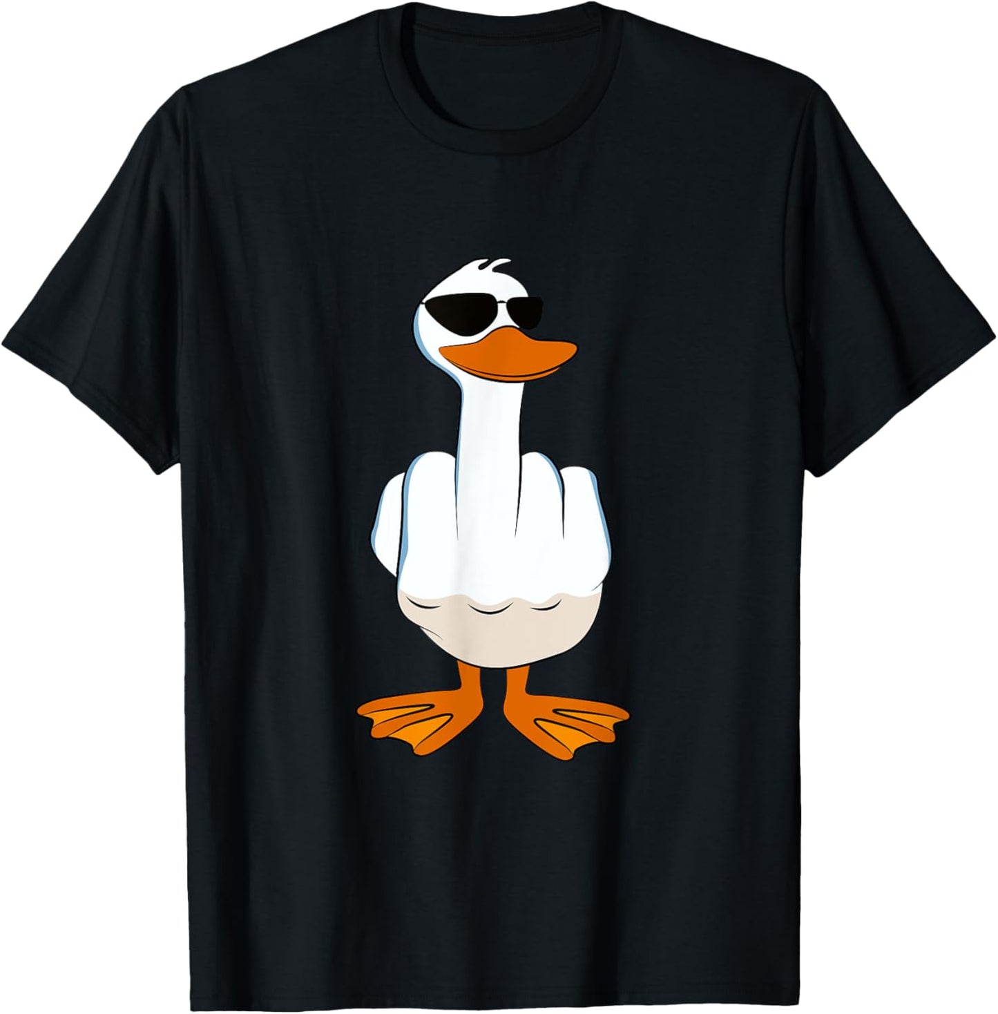 I Don't Give A Duck Funny Middle Finger Offensive Rude Duck T-Shirt - T-Shirt | Black