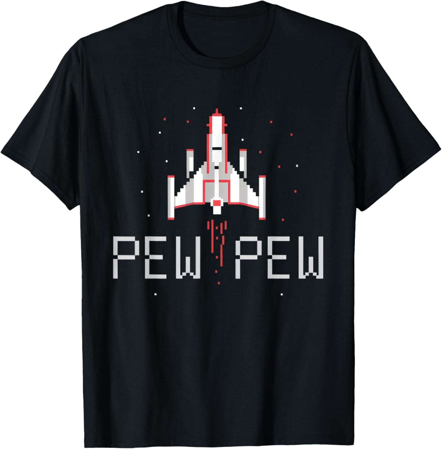 Pew Pew Gamer Vintage 80's 90's Arcade Gaming Lover T-Shirt - T-Shirt | Black