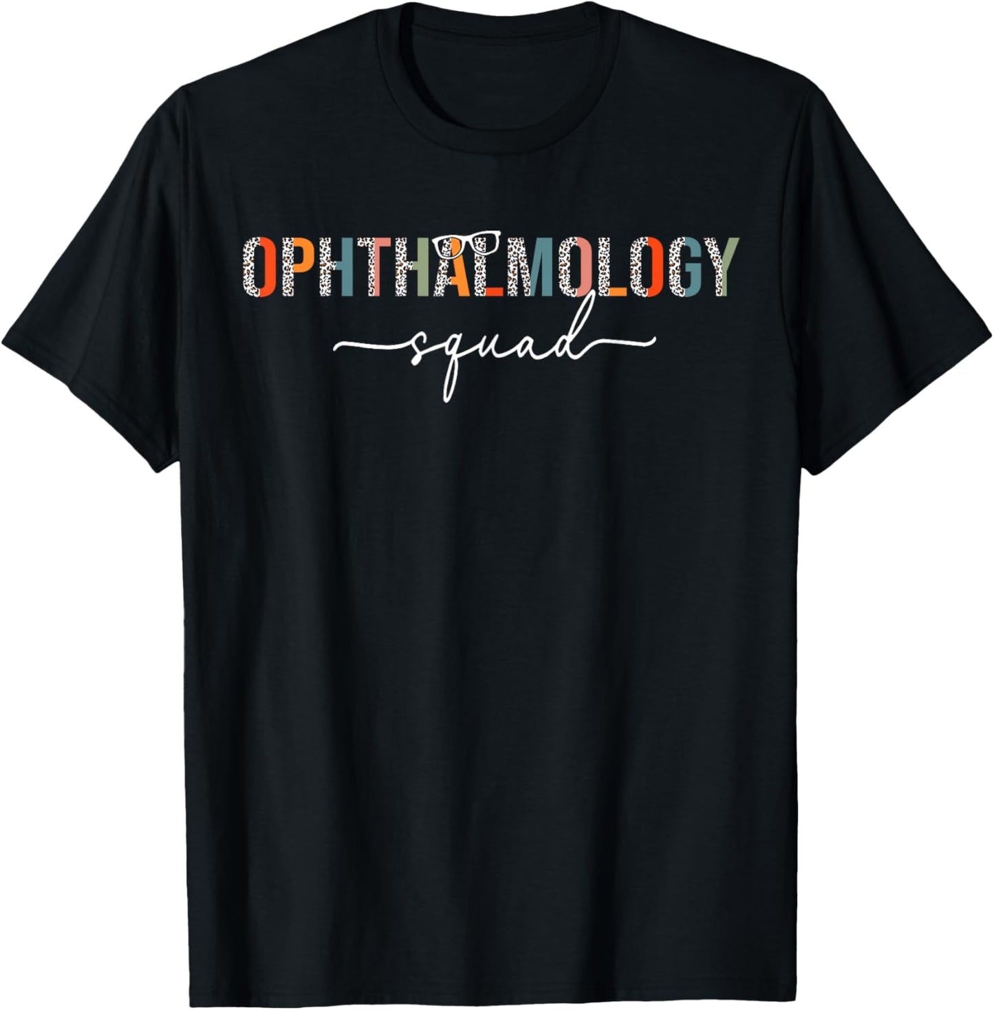 Retro Leopard Ophthalmology Squad Ophthalmologist Eye Doctor T-Shirt - T-Shirt | Black