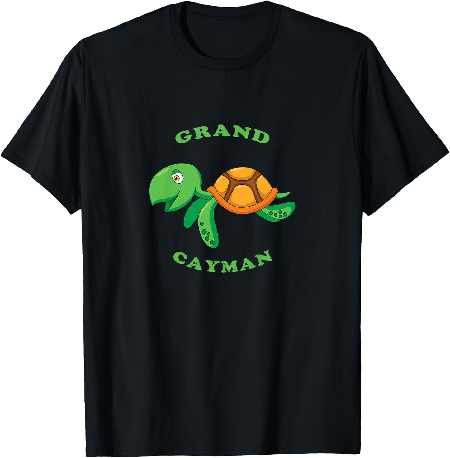 Kids Grand Cayman Cartoon Children's Turtle Gift T-Shirt - T-Shirt | Black