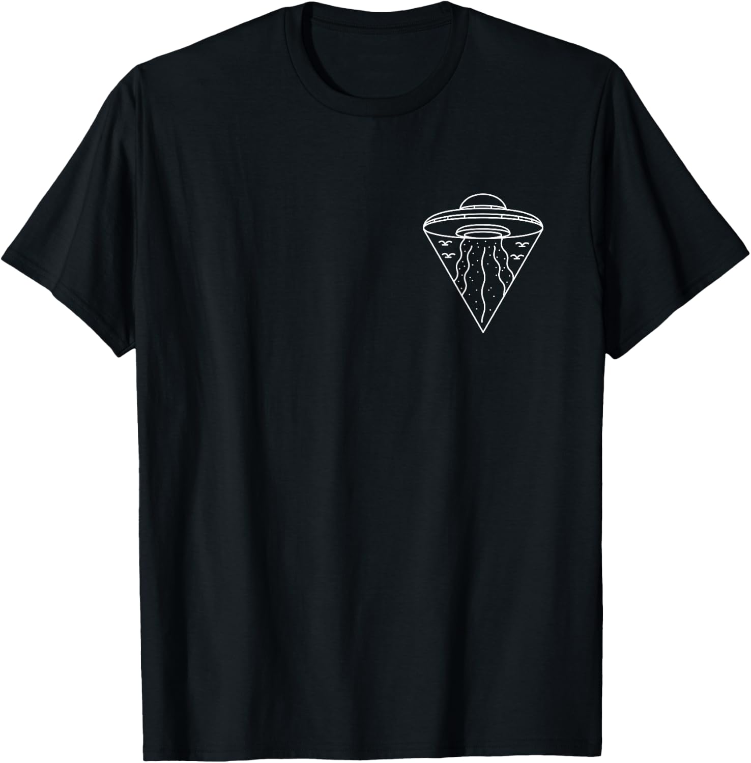 Minimalist Alien Pocket UFO Abduction ET Conspiracy Theory T-Shirt - T-Shirt | Black