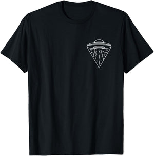 Minimalist Alien Pocket UFO Abduction ET Conspiracy Theory T-Shirt - T-Shirt | Black