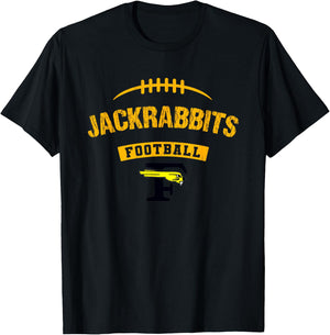 Forney Jackrabbits Logo Football Distressed HS T-Shirt - T-Shirt | Black