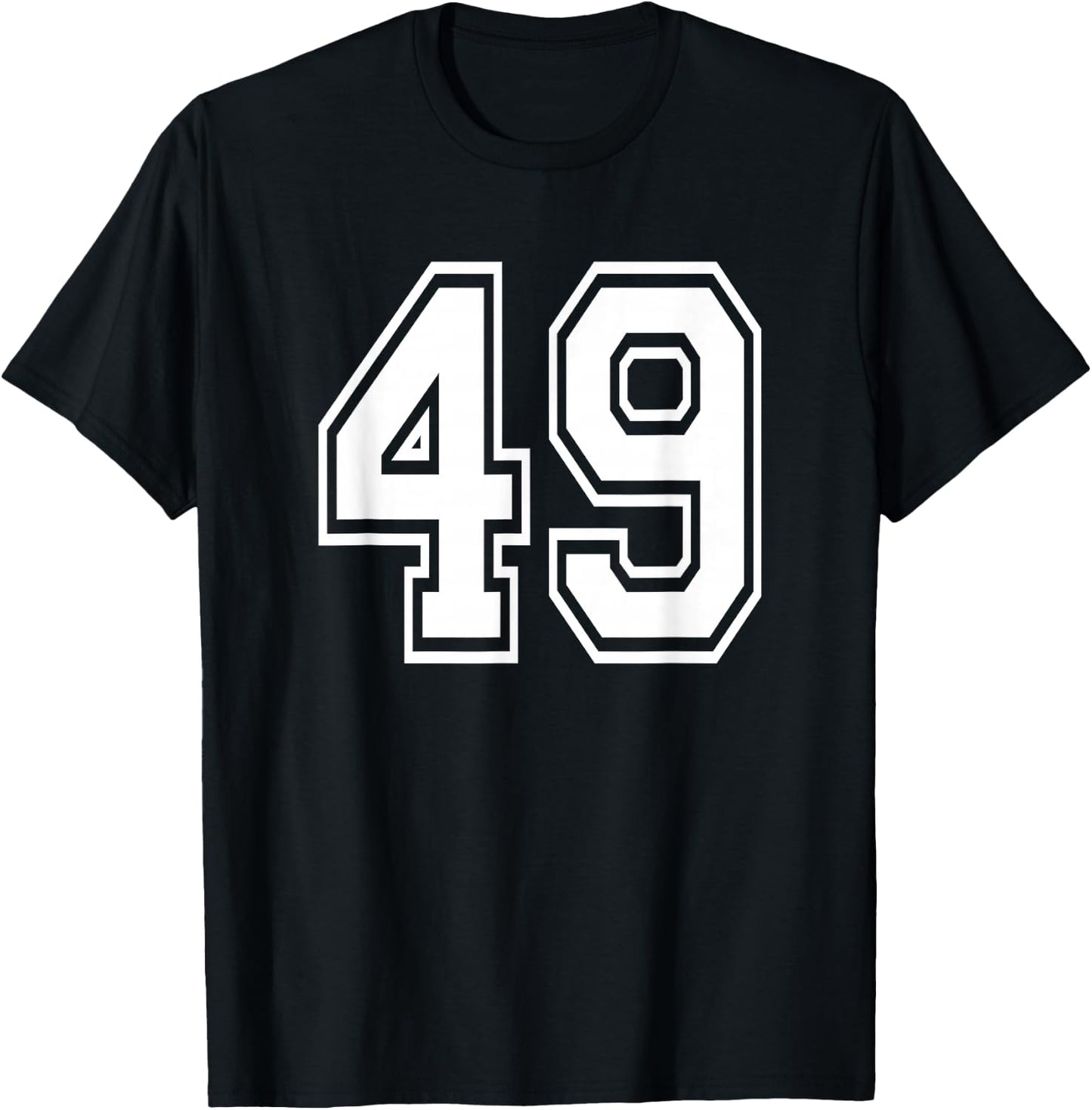Number 49 Numbered Uniform Sports Jersey Team 49th Birthday T-Shirt - T-Shirt | Black