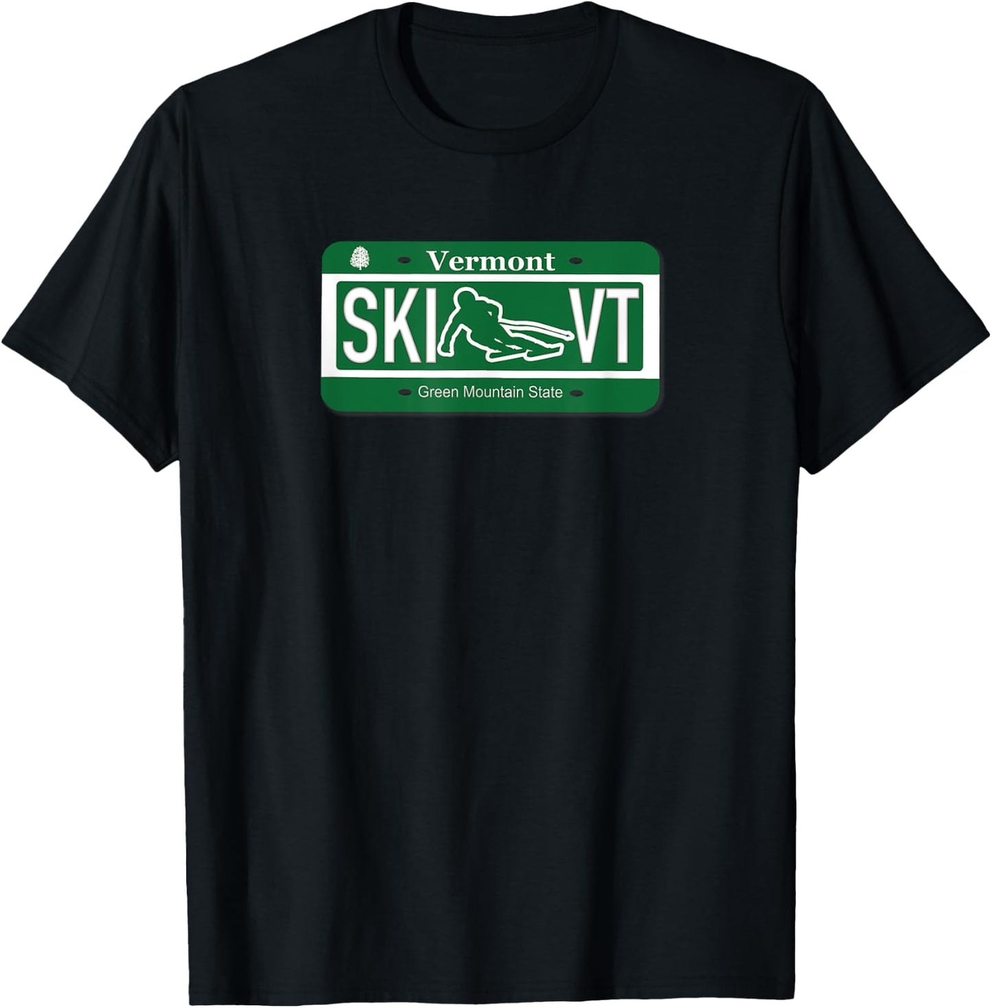 Vermont SKI VT 802 New England Green Mountain State T-Shirt - T-Shirt | Black