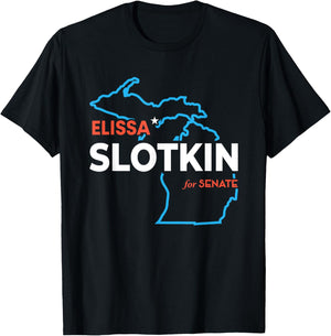 Elissa Slotkin 2024 For US Senate Michigan Democrat Senator T-Shirt - T-Shirt | Black