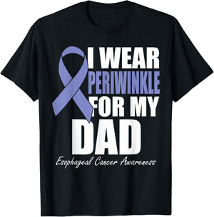 I Wear Periwinkle For My Dad Esophageal Cancer Awareness T-Shirt - T-Shirt | Black