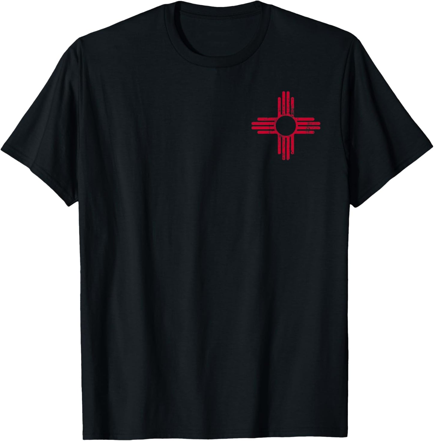 Vintage New Mexico Zia Sun Symbol Apparel Red Zia Sun Alone T-Shirt - T-Shirt | Black