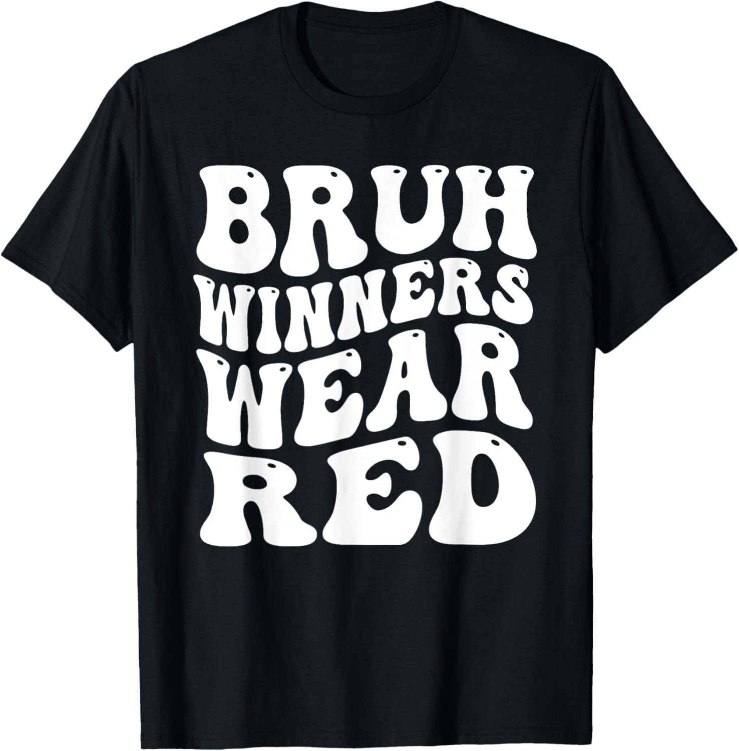 Winners Wear Red Team Spirit Week Game Sports Day Groovy T-Shirt - T-Shirt | Black