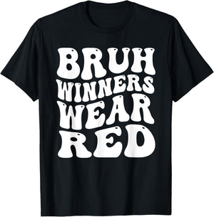 Winners Wear Red Team Spirit Week Game Sports Day Groovy T-Shirt - T-Shirt | Black