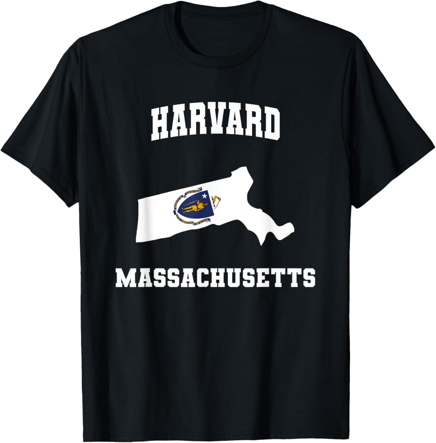 Harvard Massachusetts MA State Vintage Athletic T-Shirt - T-Shirt | Black