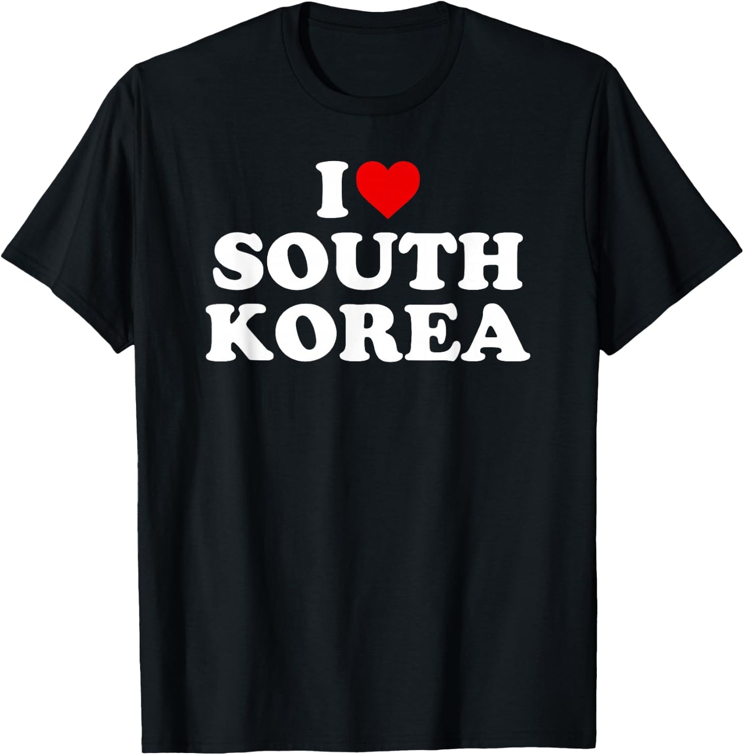 I Love South Korea - Heart T-Shirt - T-Shirt | Black