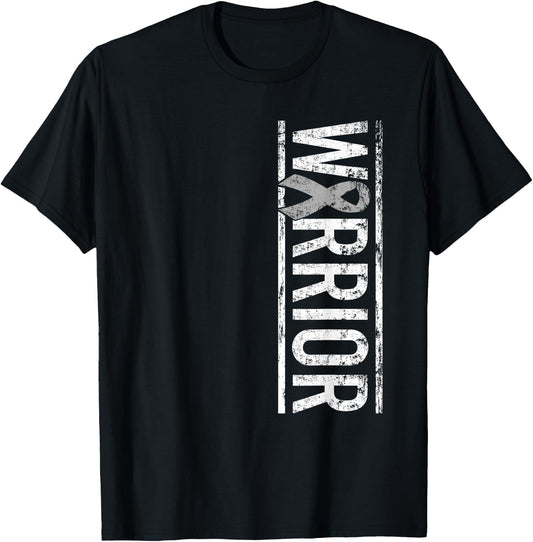 Brain Cancer Warrior - Brain Tumor Awareness Ribbon T-Shirt - T-Shirt | Black