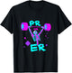 Funny Weight Lifting Power Lifting Vaporwave Meme 80s Neon T-Shirt - T-Shirt | Black