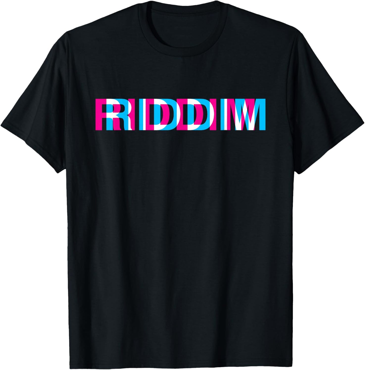Riddim Music Optical Illusion Glitch Trippy EDM Rave T-Shirt - T-Shirt | Black