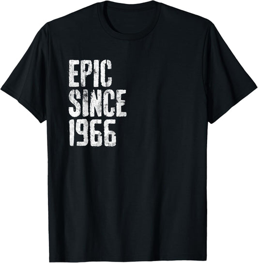 Epic Since 1966 58th Birthday Retro T-Shirt - T-Shirt | Black