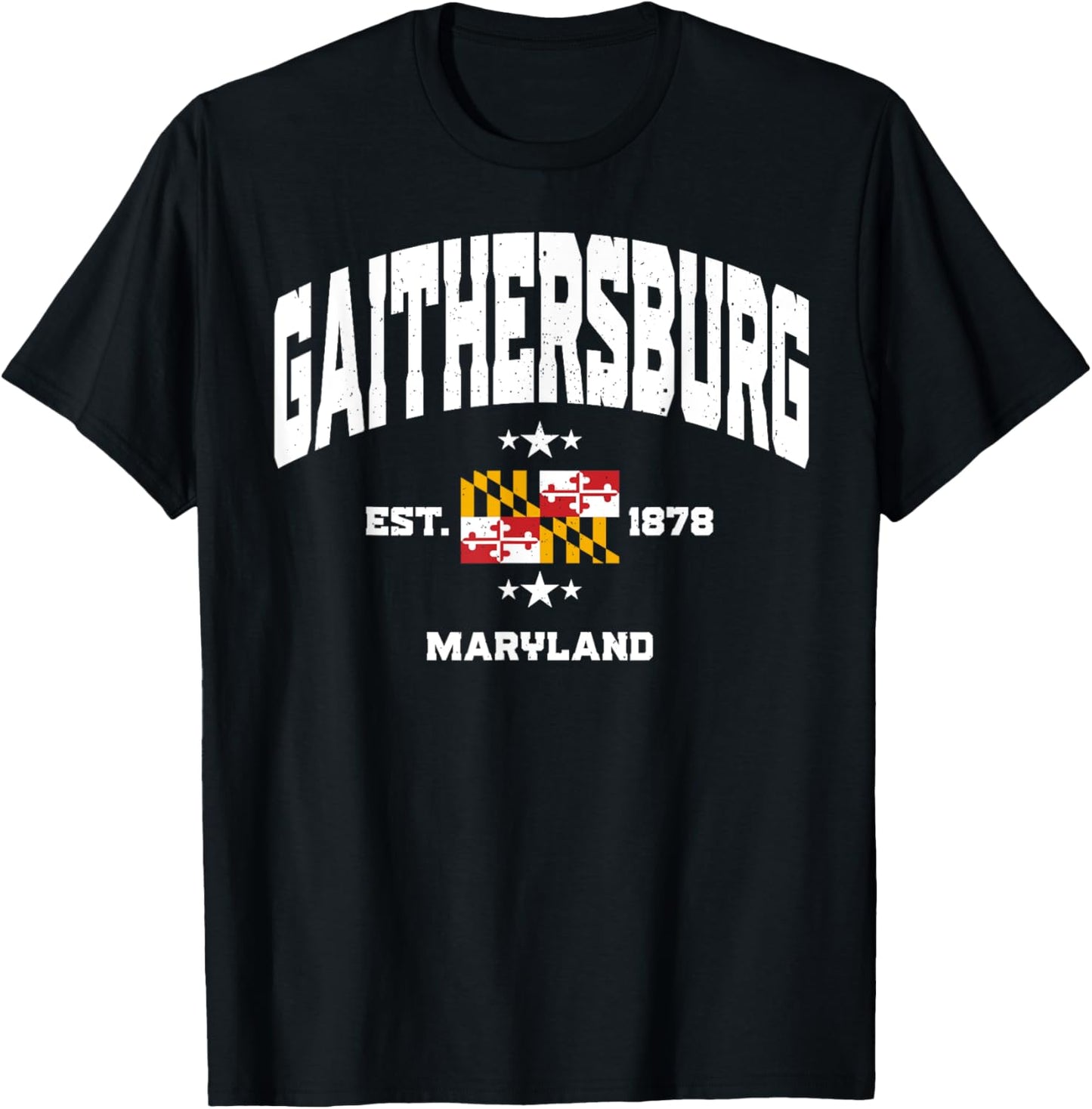 Athletic Gaithersburg Maryland MD Retro Throwback Souvenir T-Shirt - T-Shirt | Black