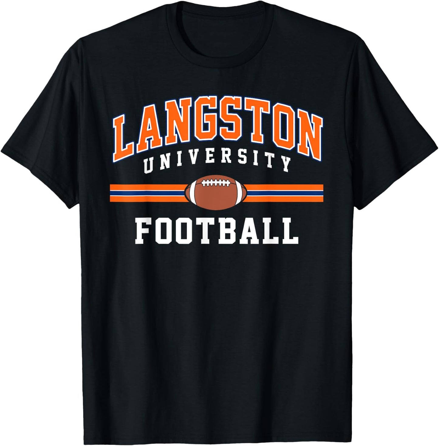 Langston University Football Arch Vintage Design Men Women T-Shirt - T-Shirt | Black