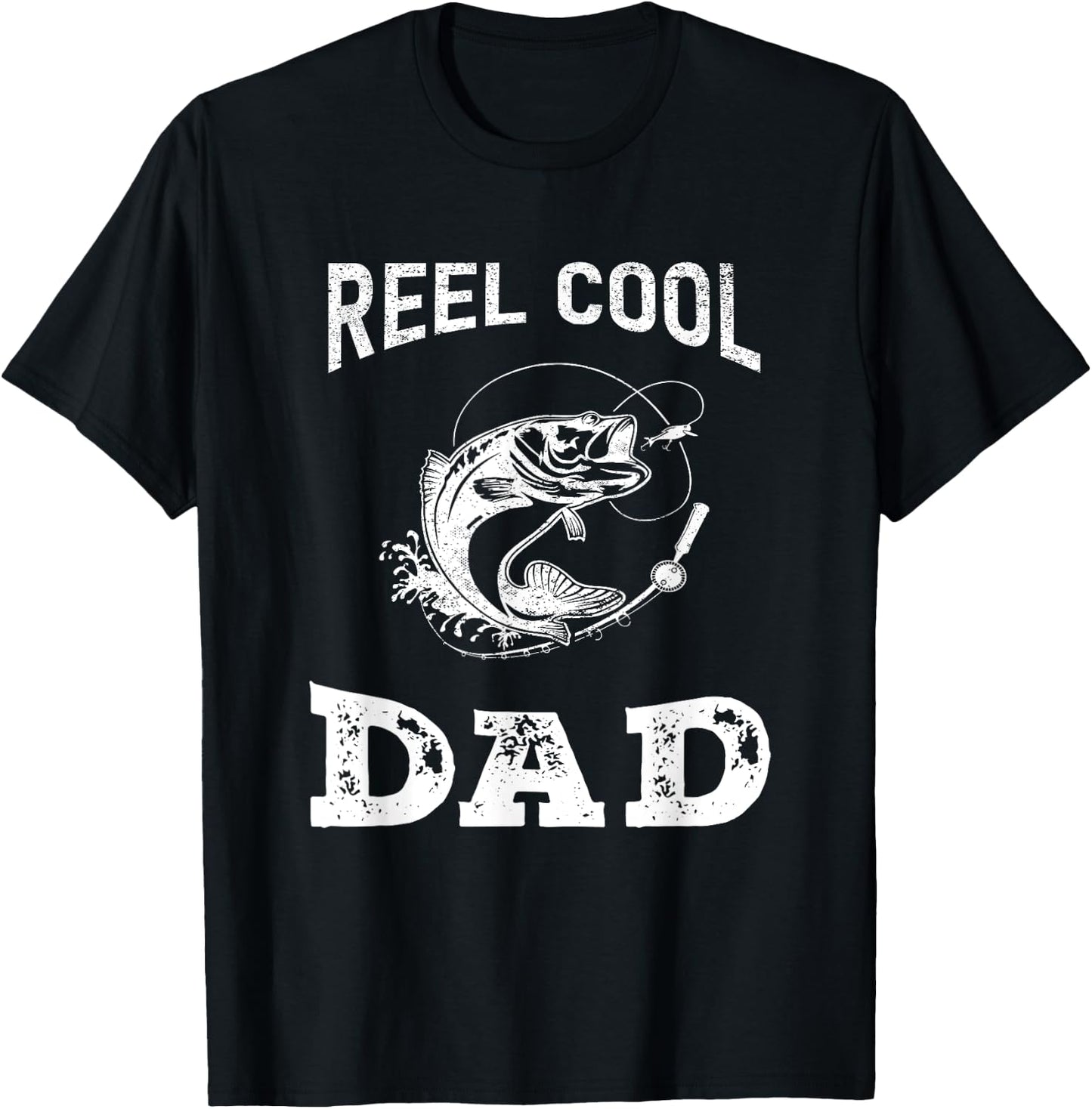 reel cool dad papa fisherman Daddy father's day Fishing gift T-Shirt - T-Shirt | Black